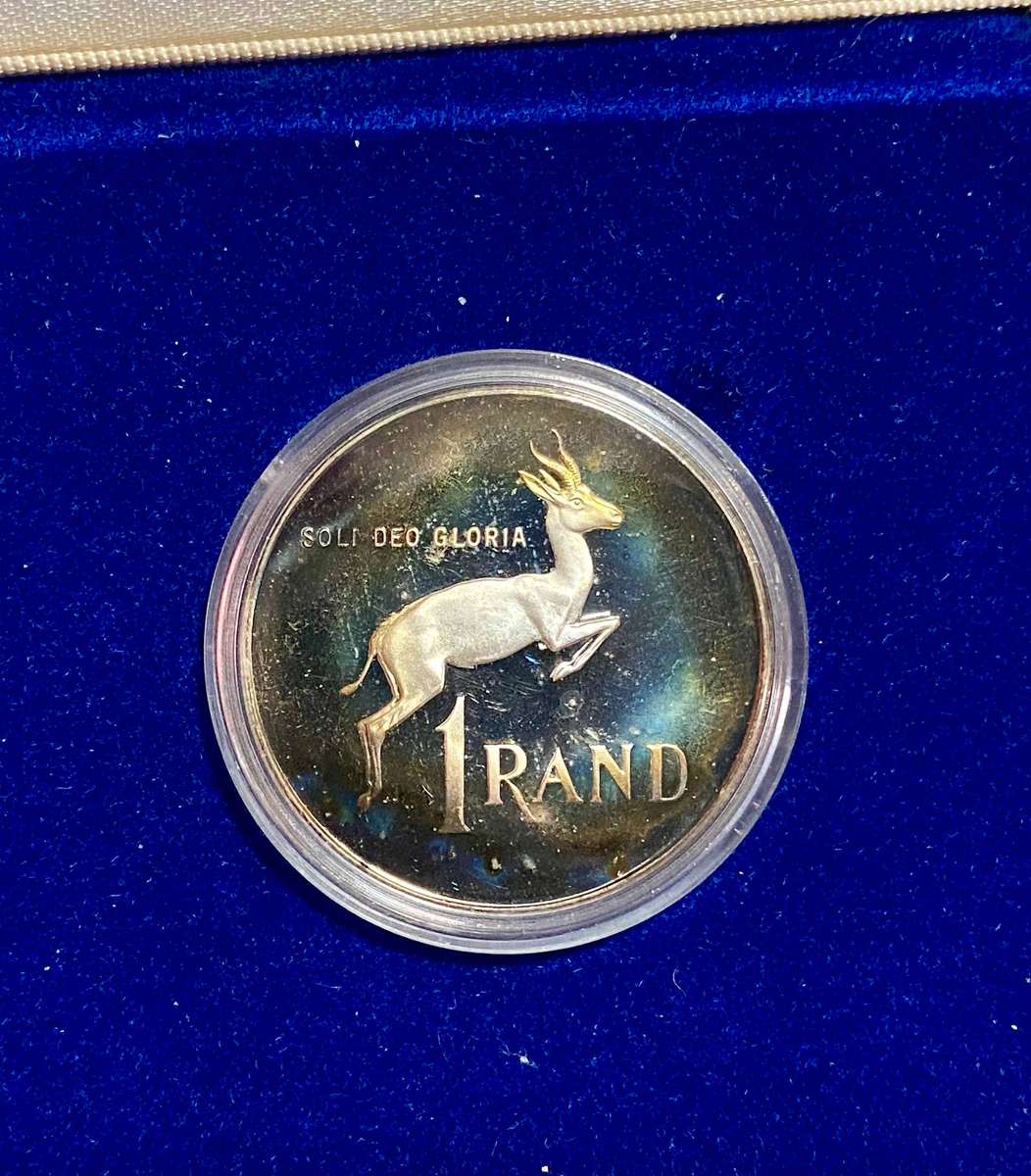 South Africa Proof Silver R1 -- 1989 blue SA mint box