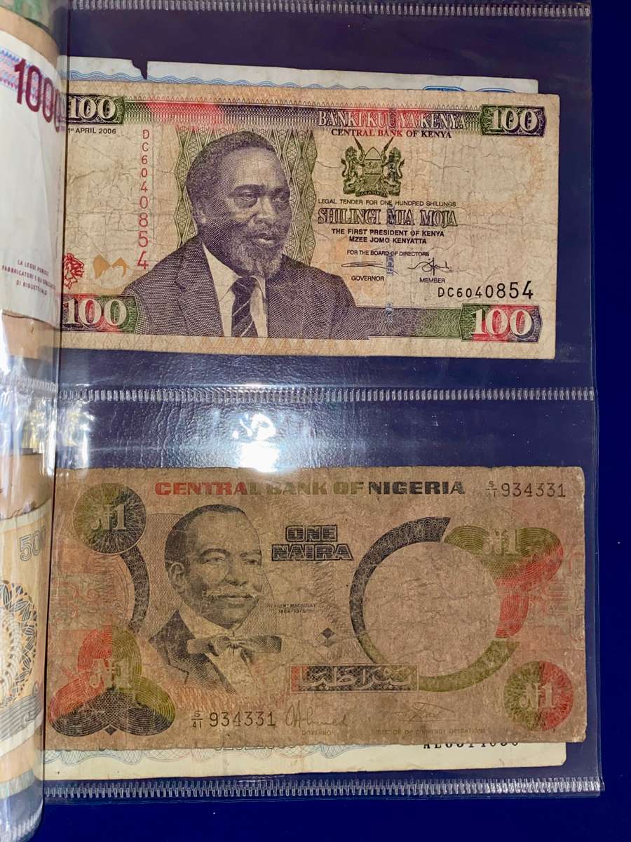 BANKNOTE COLLECTION SOUTH AFRICA & INTERNATIONAL IN FOLDER 17 NOTES IN TOTAL(1 BID TAKES ALL)