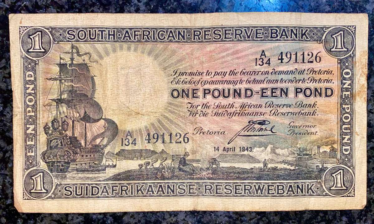 J Postmus. 1 pound 14th April 1943 - A134