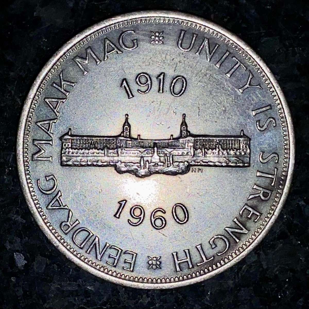SA Union silver 5 shillings 1960 good condition