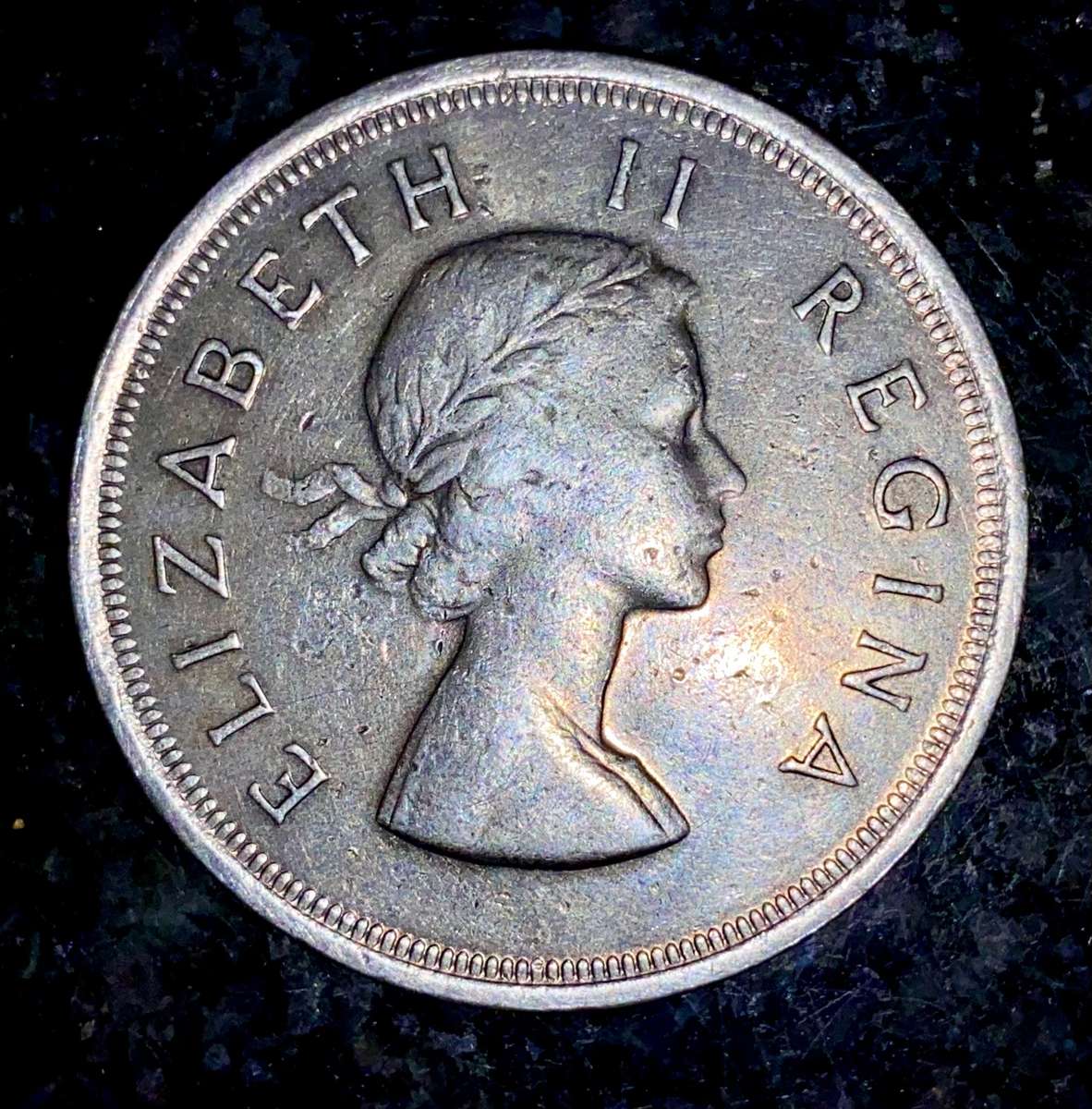 S A UNION SILVER 5 SHILLINGS 1954 -- LOW MINTAGE ONLY 17040 -- GOOD CONDITION SILVER CROWN