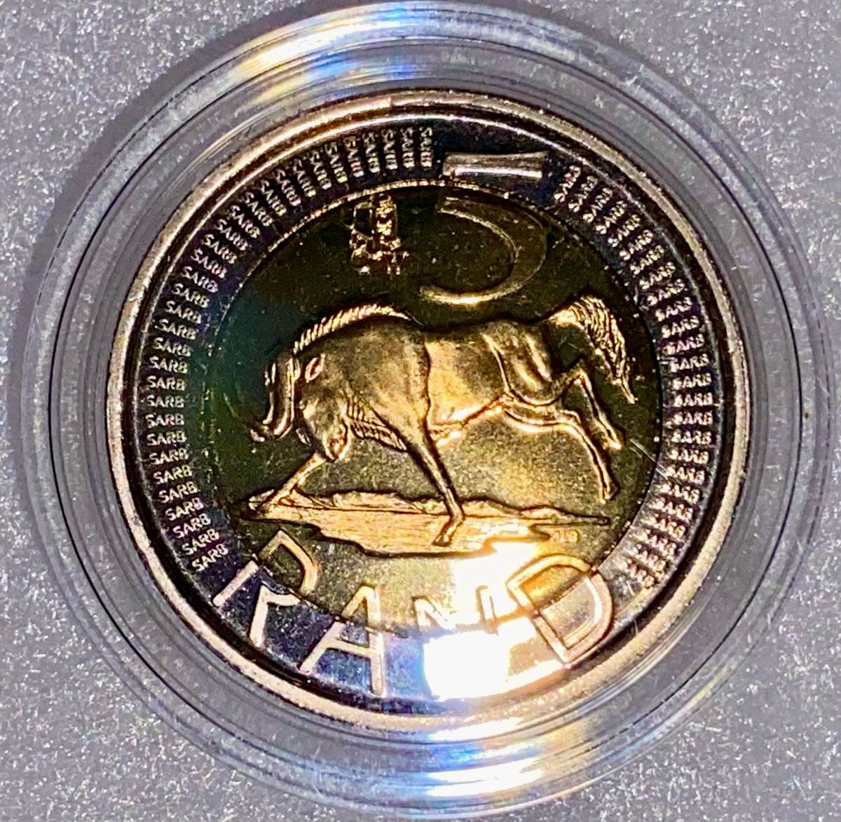 SOUTH AFRICA OOM PAUL MINTMARK R5 -- 2008 -- UNC ORIGINAL BOX WITH CERTIFICATE IN CAPSULE