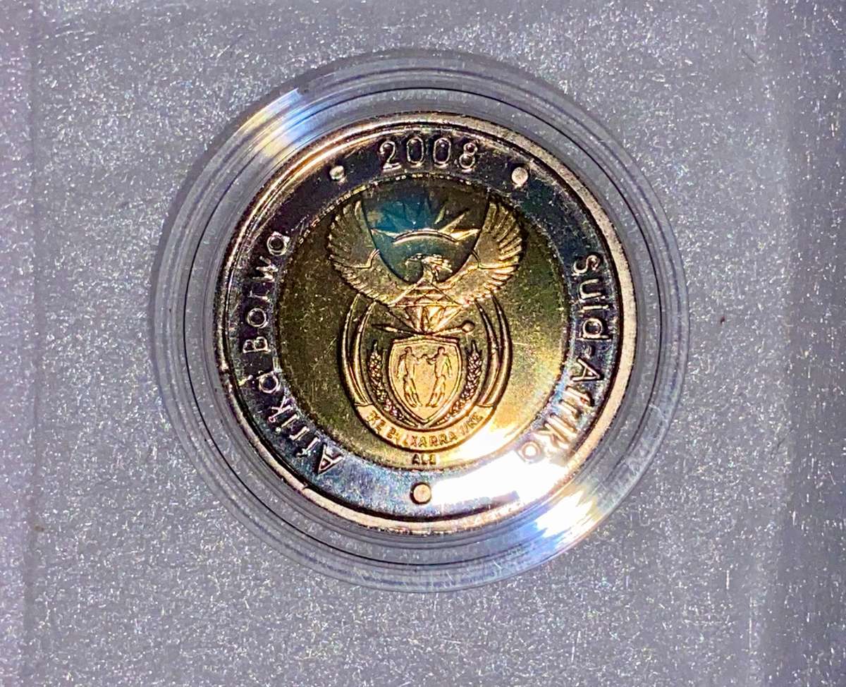 SOUTH AFRICA OOM PAUL MINTMARK R5 -- 2008 -- UNC ORIGINAL BOX WITH CERTIFICATE IN CAPSULE