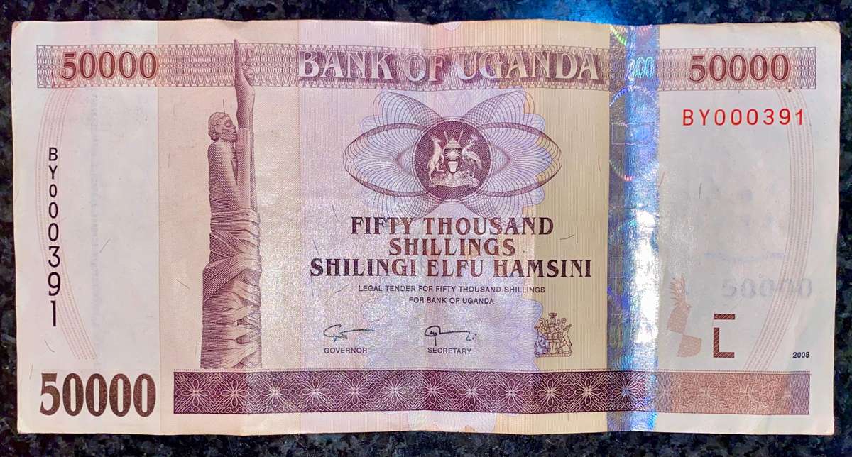 Uganda 50,000 shillings 2008