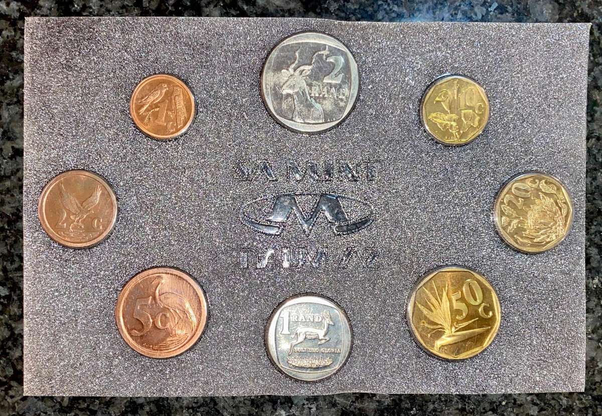 South Africa. uncirculated coin set R2 to 1 cent 1991 still sealed from sa mint