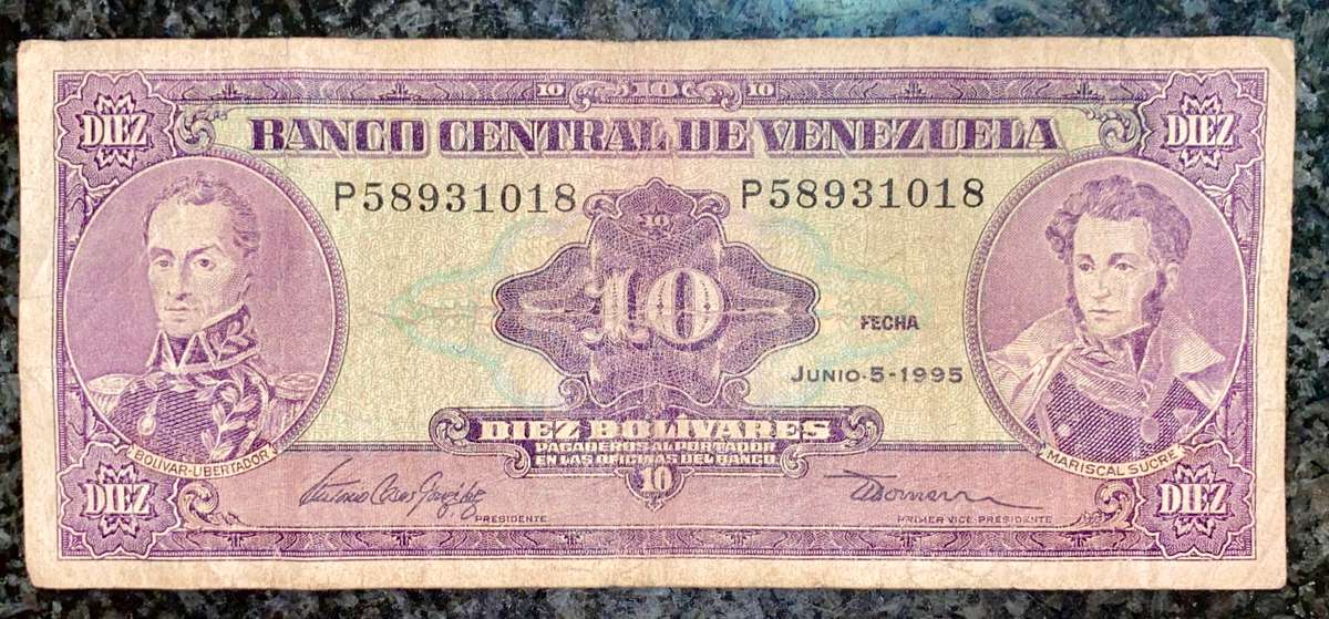 VENEZUELA 10 BOLIVARES 1995