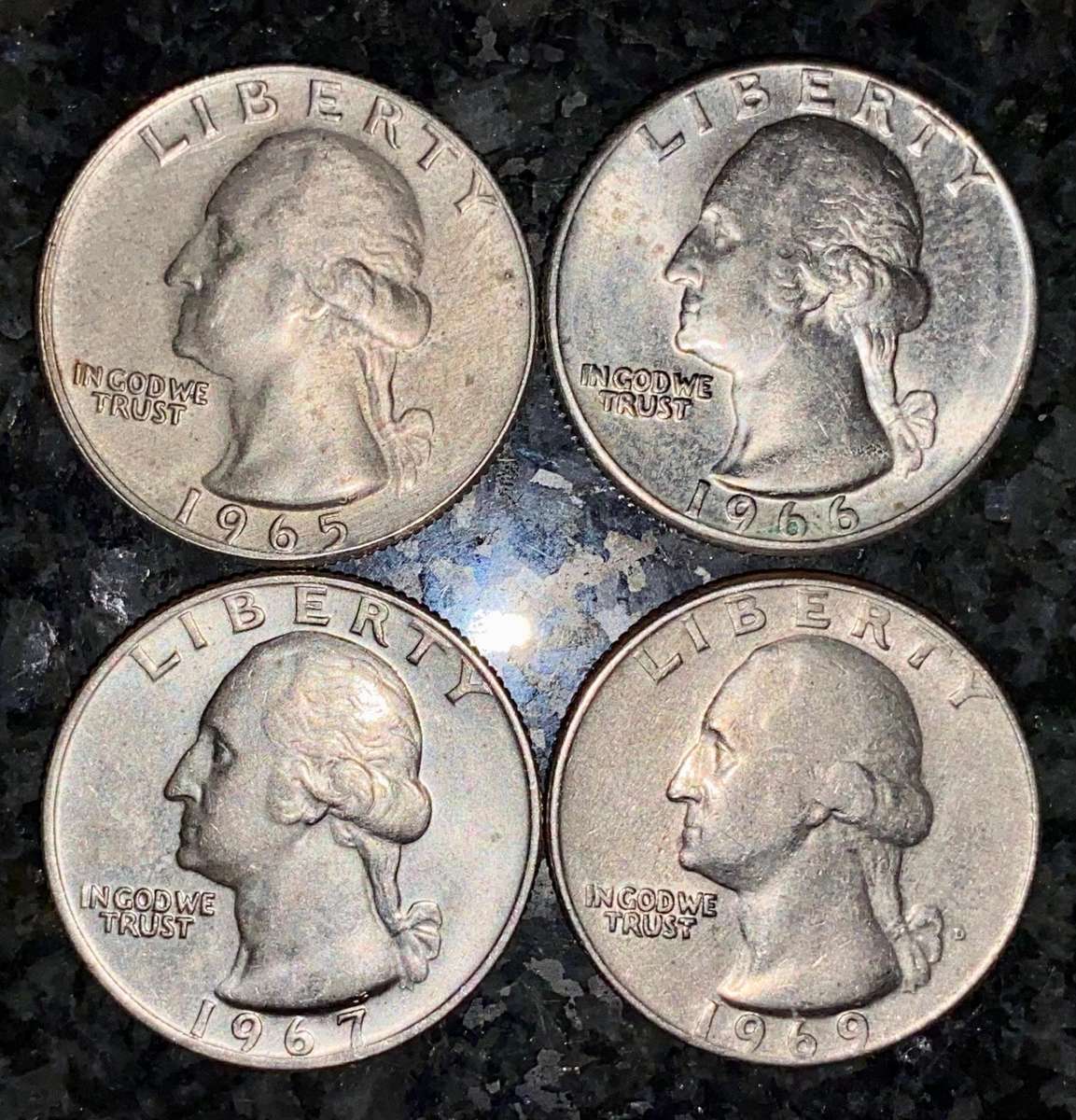 USA set 1/4 dollars 1965 -1966 -1967 -1969 (1 bid takes all)