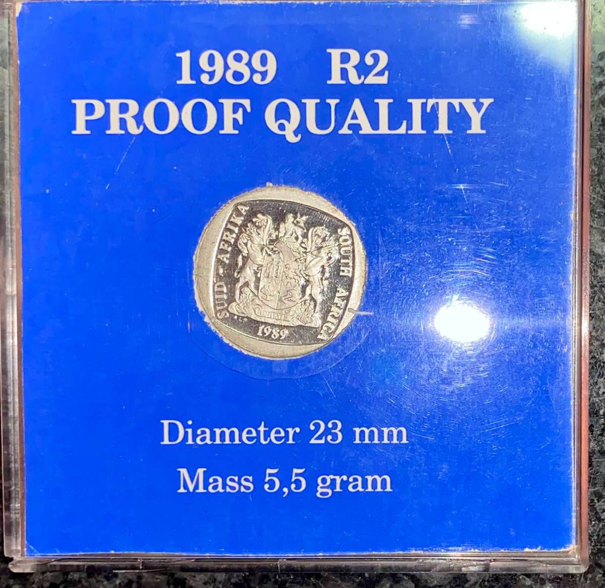SOUTH AFRICA PROOF R2 -- 1989 -- IN ORIGINAL S A MINT CASE