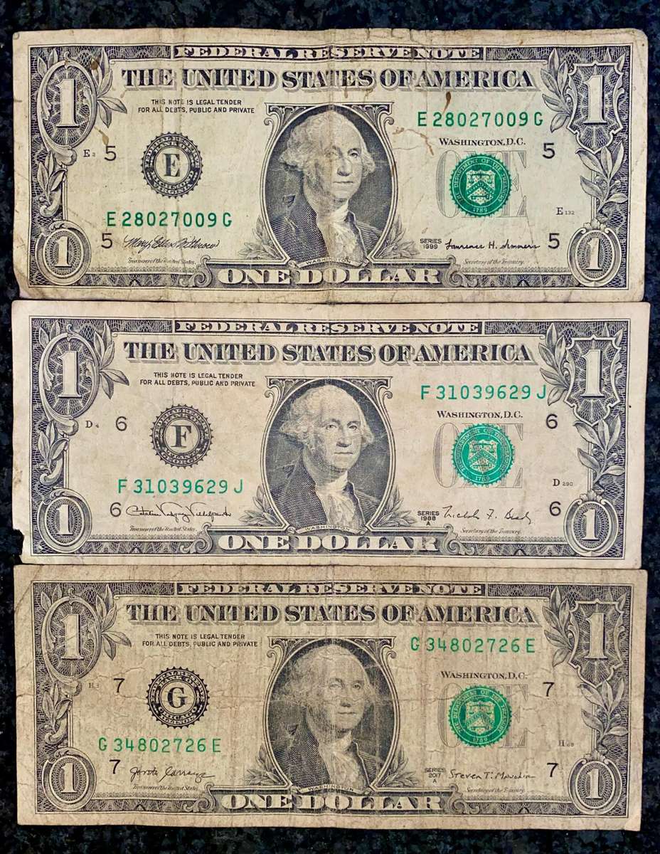 USA Set 1 dollar - E - F - G - Federal Reserves 1988/99-2017 (1 bid takes all)