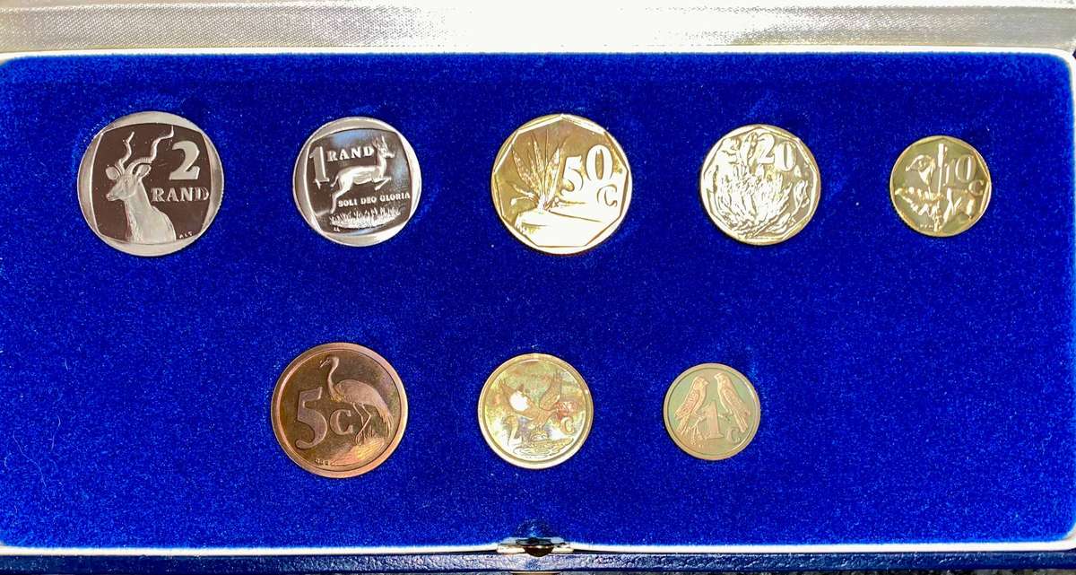 SA Mint Proof Set 1991 - R2 to 1 cent in blue sa mint box