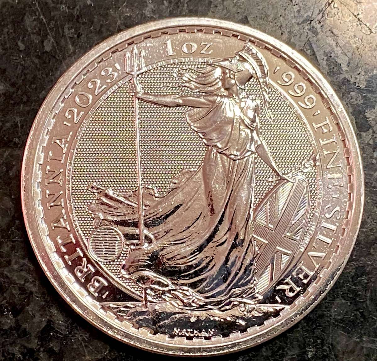 Britannia 1OZ Silver 2 Pound 2023 - NATHAN - Brilliant Uncirculated