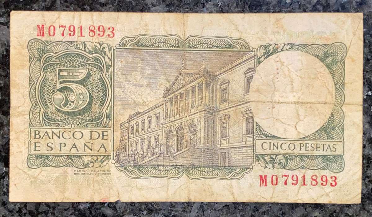 Spain 5 pesetas 1954