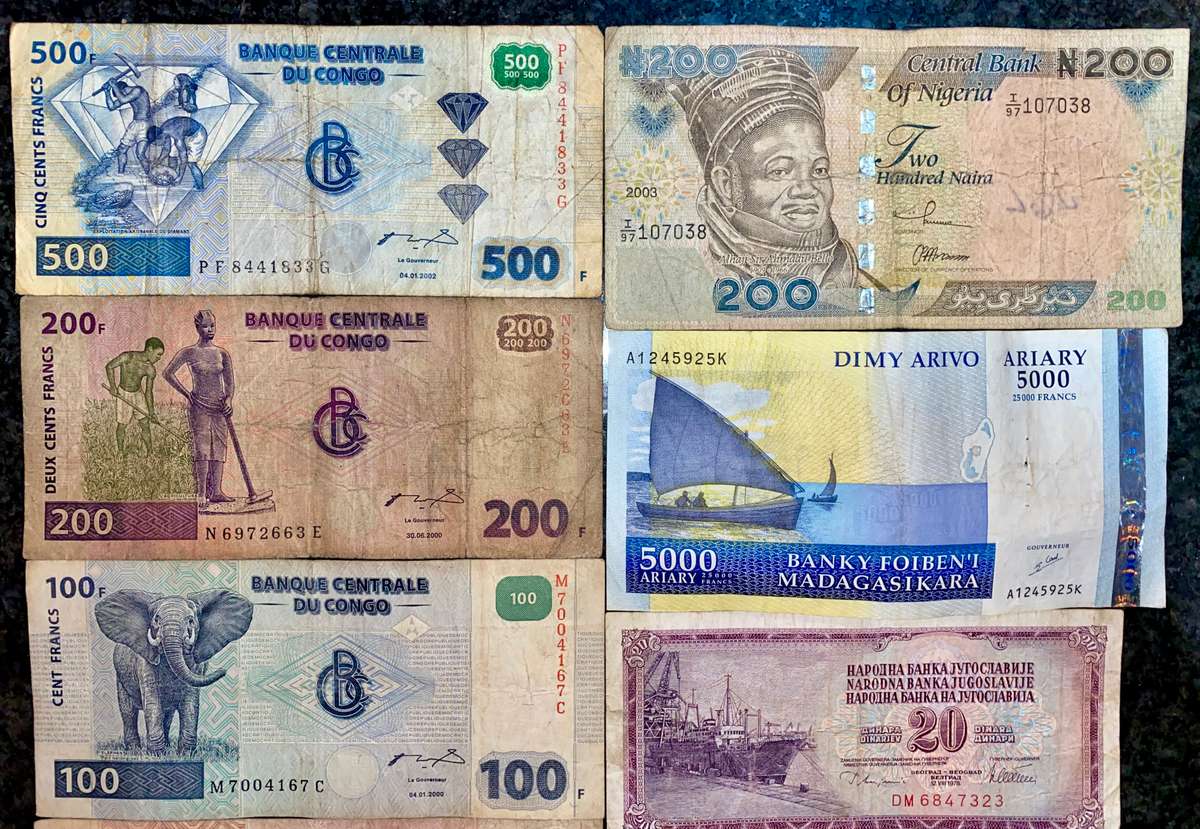 INTERNATIONAL LOT CONGO SET, NIGERIA, MADAGASCAR + MORE (1 BID TAKES ALL 10 NOTES)