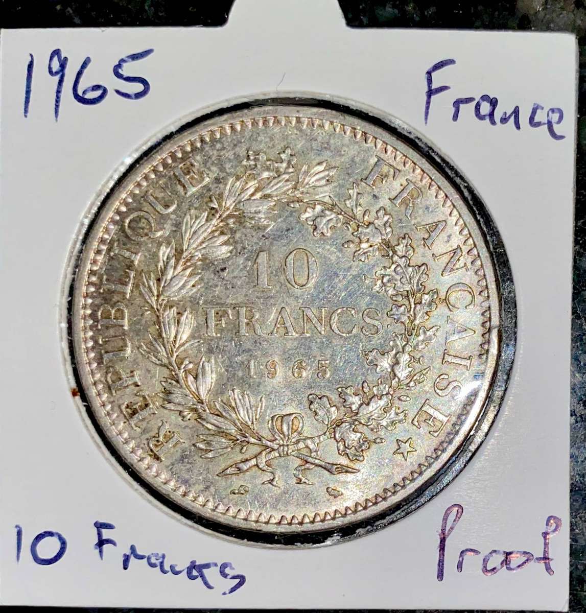 France Silver 10 francs 1965 Silver 90% -- 25grams in coin flip