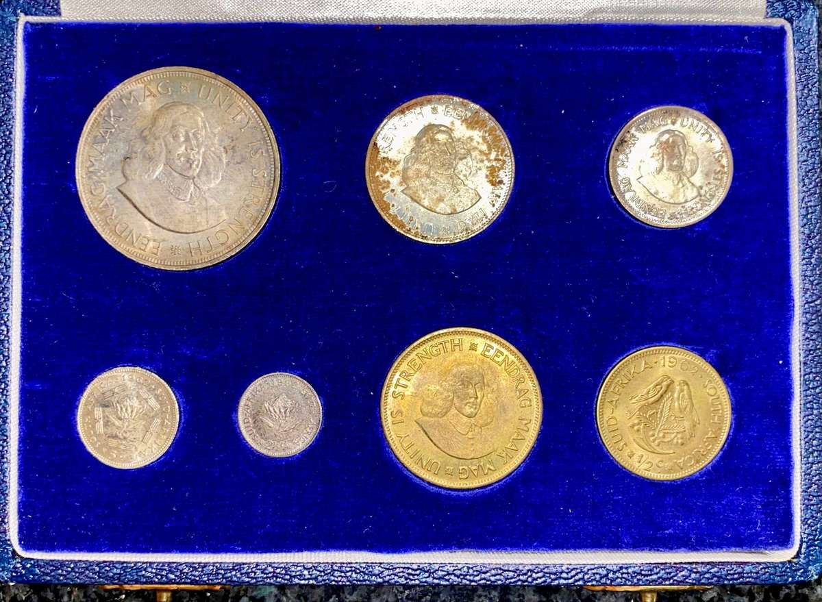 South Africa Proof Set 1962 Low Mintage 2300 in SAM Box