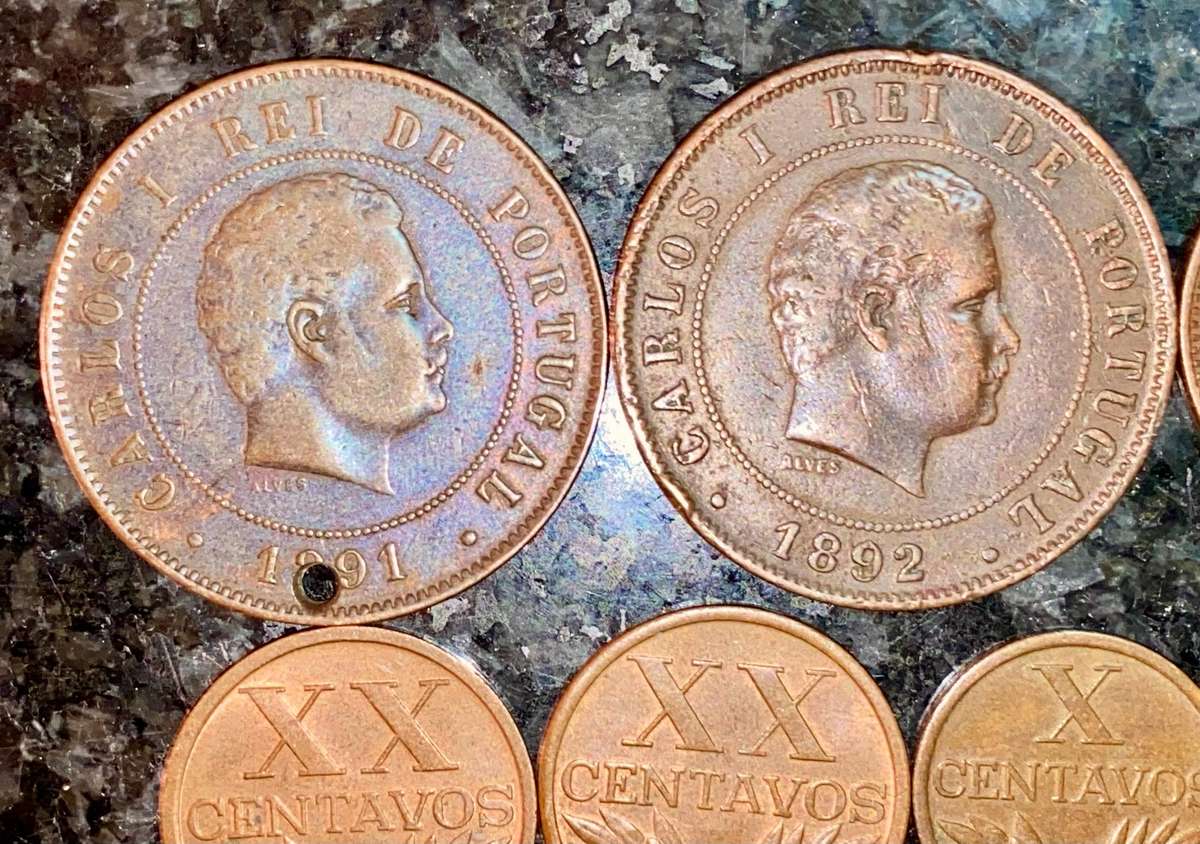 Portugal coin lot - from 20 reis 1891/1892 - 2 centavos 1918 (1 bid takes all)
