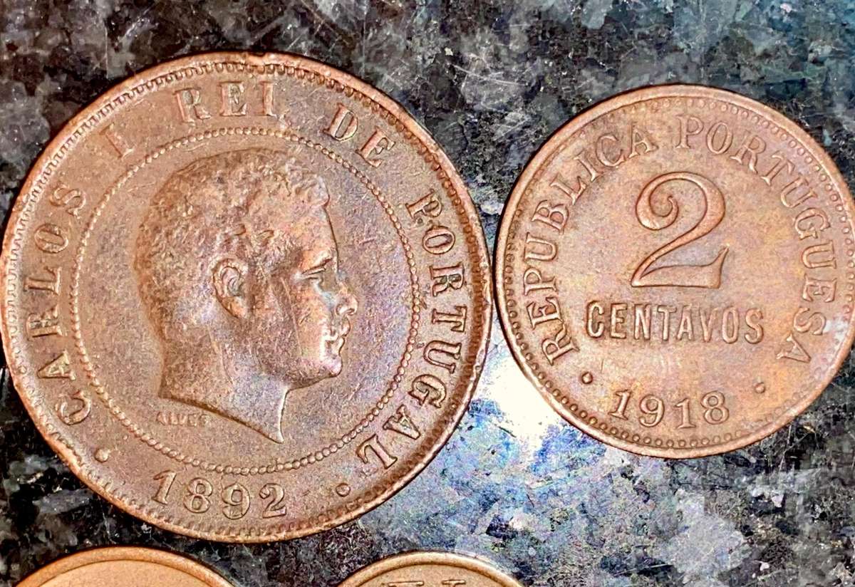 Portugal coin lot - from 20 reis 1891/1892 - 2 centavos 1918 (1 bid takes all)