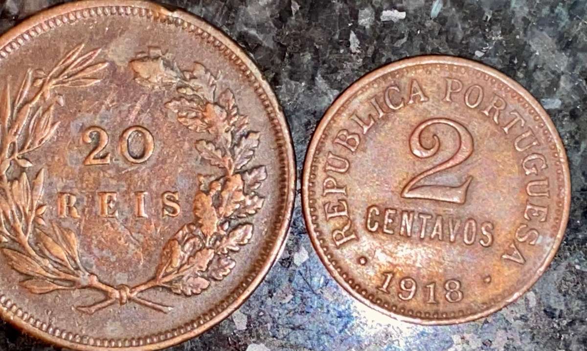 Portugal coin lot - from 20 reis 1891/1892 - 2 centavos 1918 (1 bid takes all)