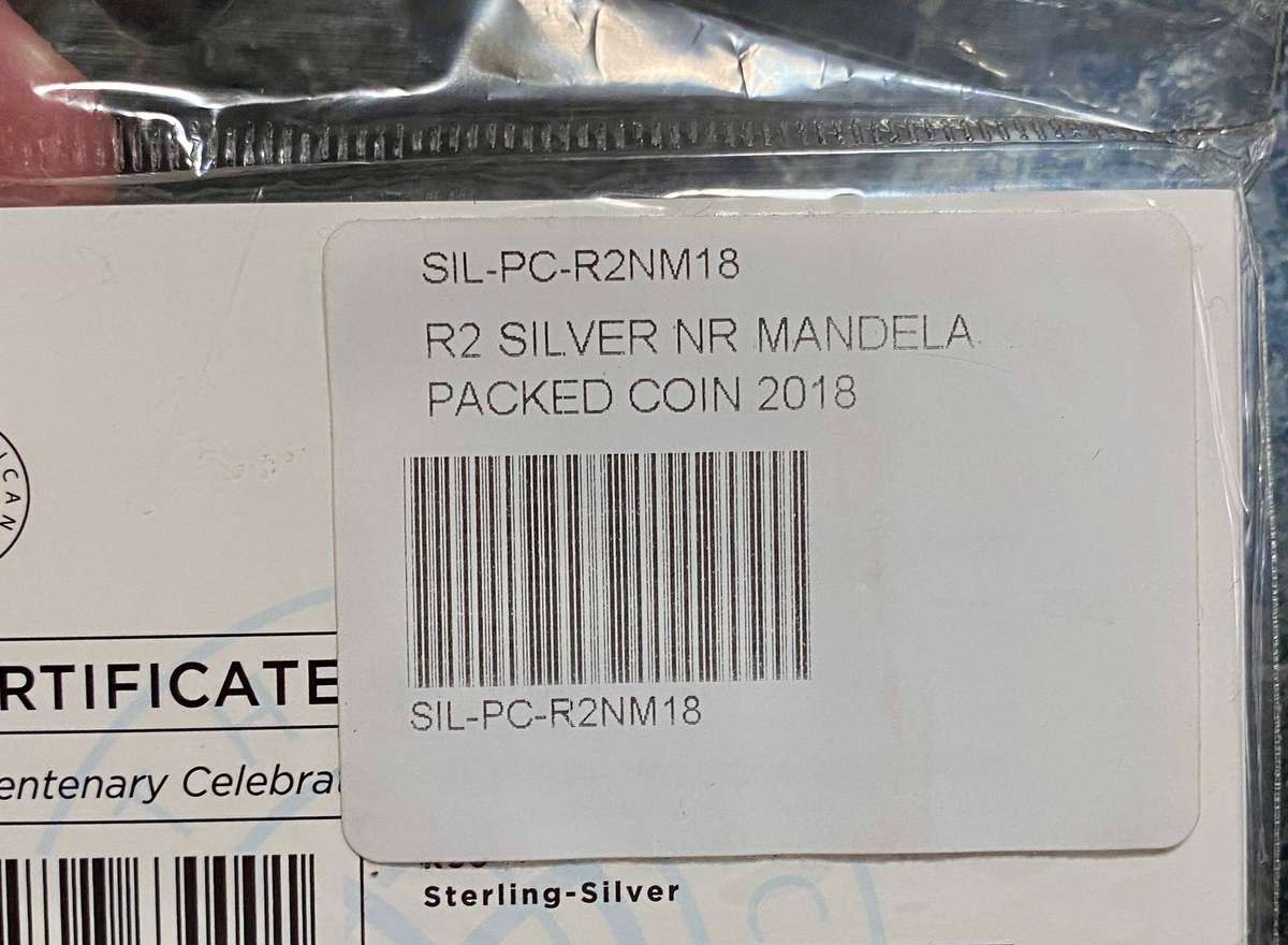 Nelson Mandela Proof Sterling Silver R50 -- 2018 Mandela Centenary -- Still Sealed as from SA Mint