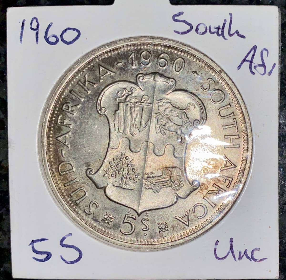 SA Union silver 5 shilling 1960 very good condition