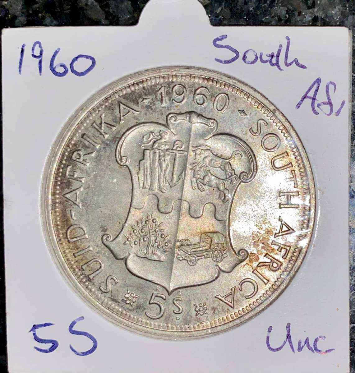 SA Union silver 5 shilling 1960 very good condition