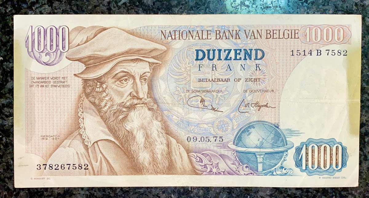 BELGIUM 1000 FRANCS 09.05.1975