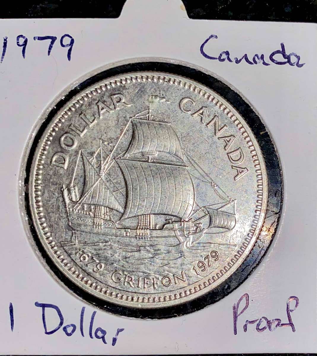 Canada Silver 1 dollar 1979 in coin flip