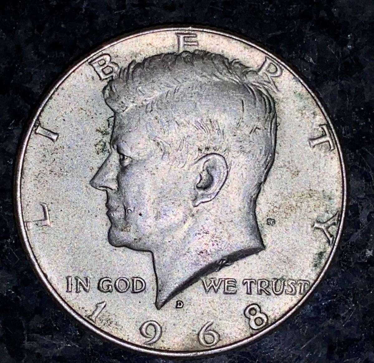 USA Silver Kennedy 1/2 dollar 1968 Denver Mint