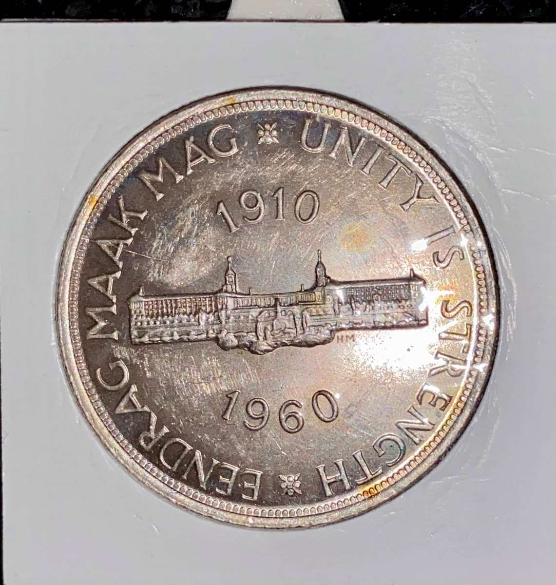 SA Union silver 5 shilling 1960 very good condition in coin flip