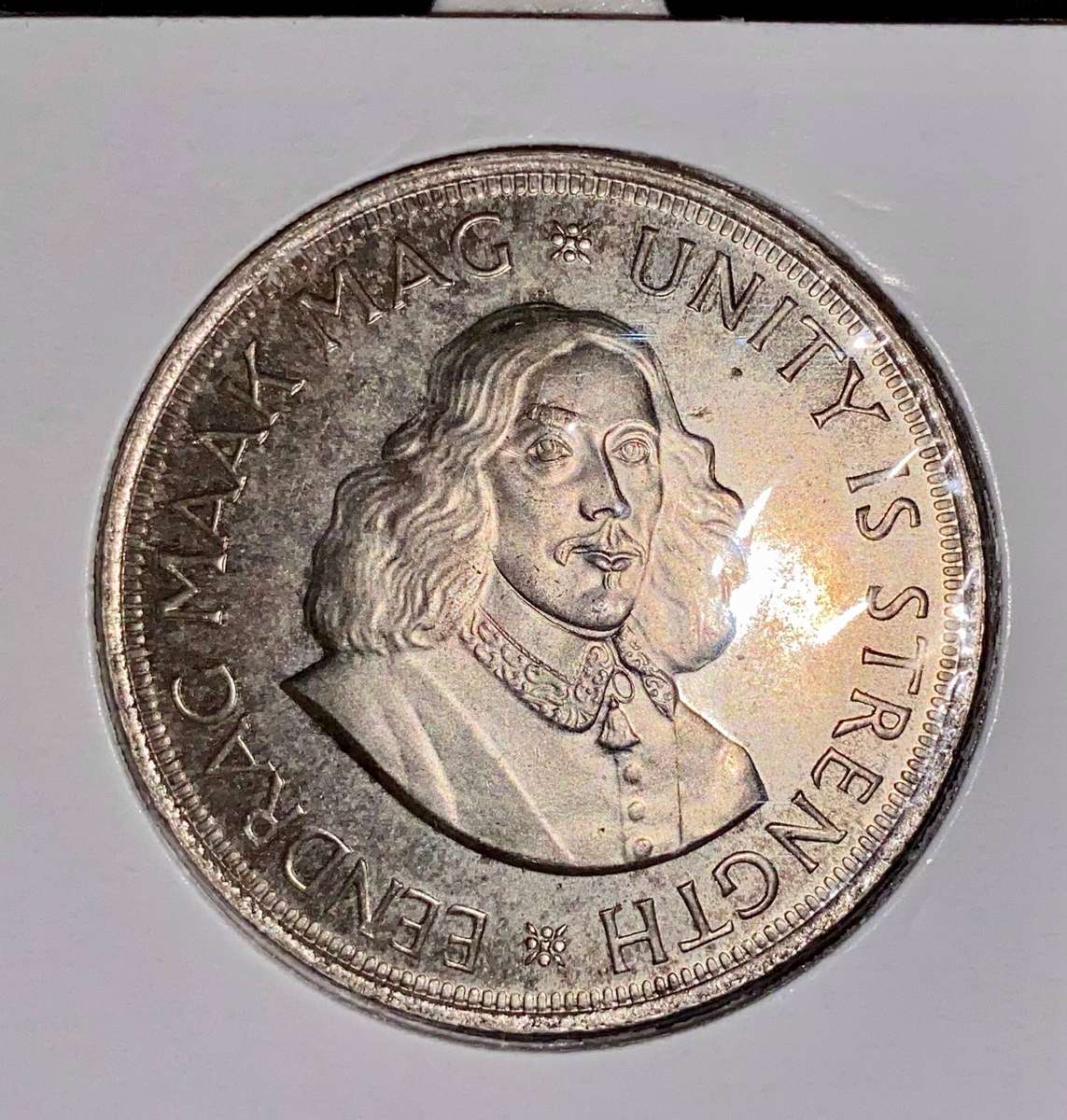 South Africa. Silver 50 cent 1963 good condition crown size in coin flip