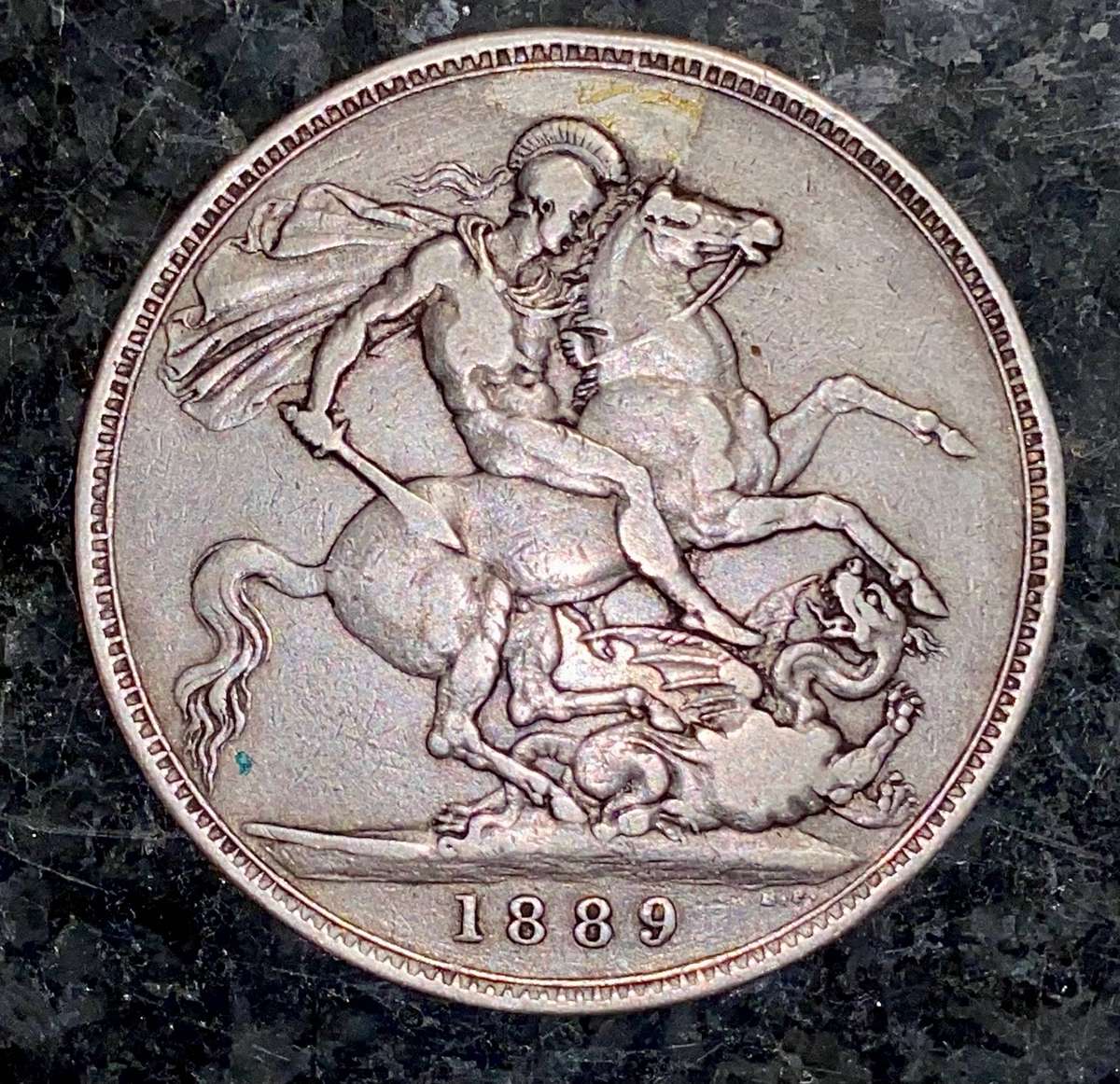 Great Britian Sterling Silver 5 shillings 1889 in coin flip