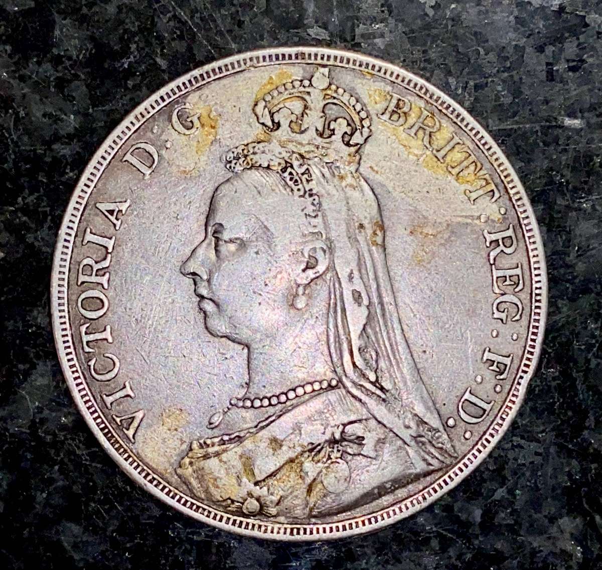 Great Britian Sterling Silver 5 shillings 1889 in coin flip