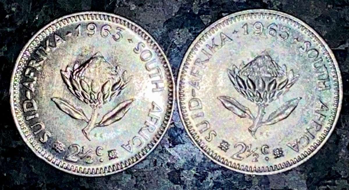 South Africa. Silver 2 1/2 cent 1963 UNC (1 bid takes all)