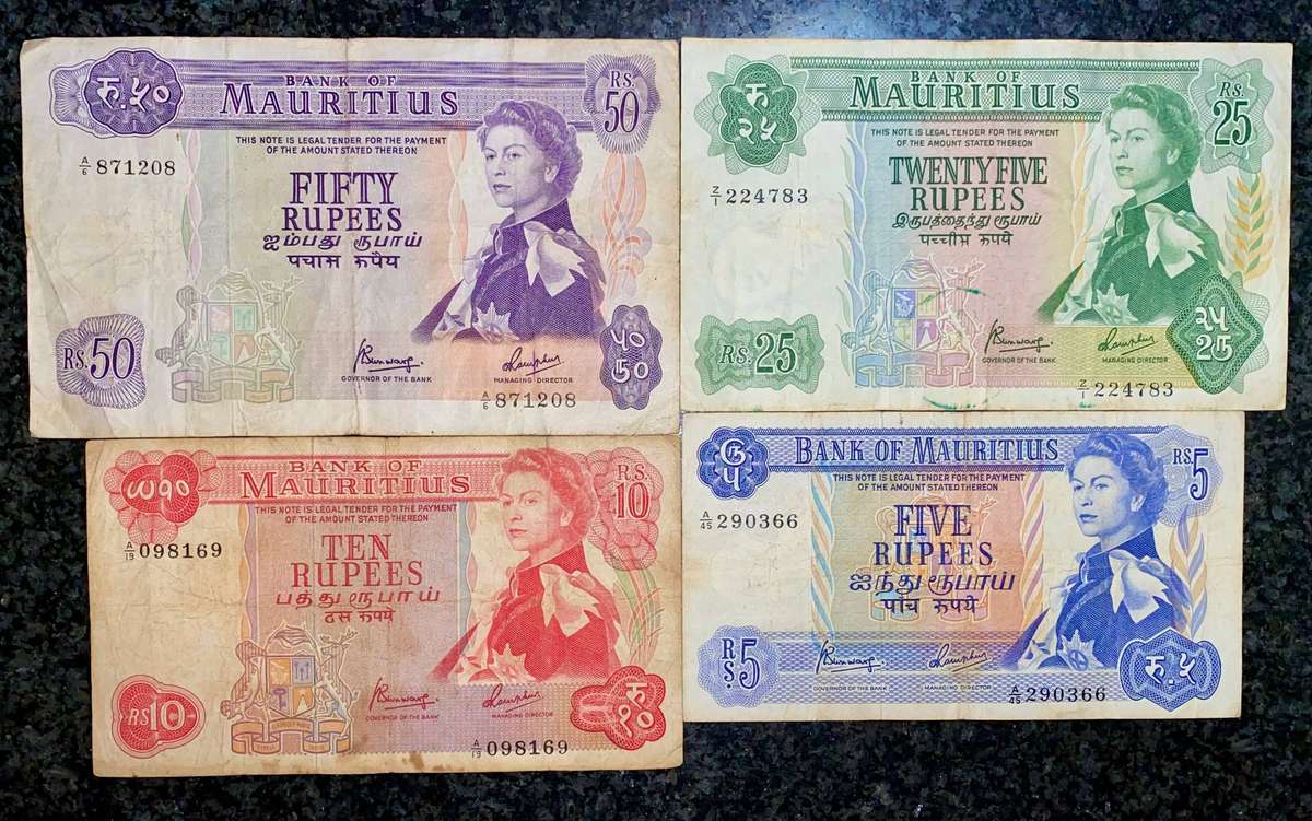 Seychelles Set 50 rupees to 5 rupees 1967 (1 bid takes all)