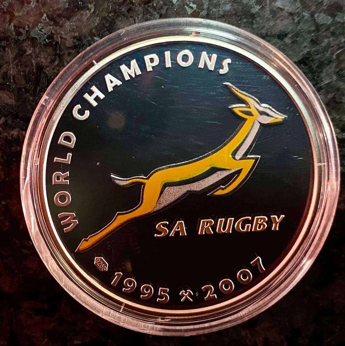 Nelson Mandela Silver World Champions SA Rugby 1995-2007 long walk to freedom