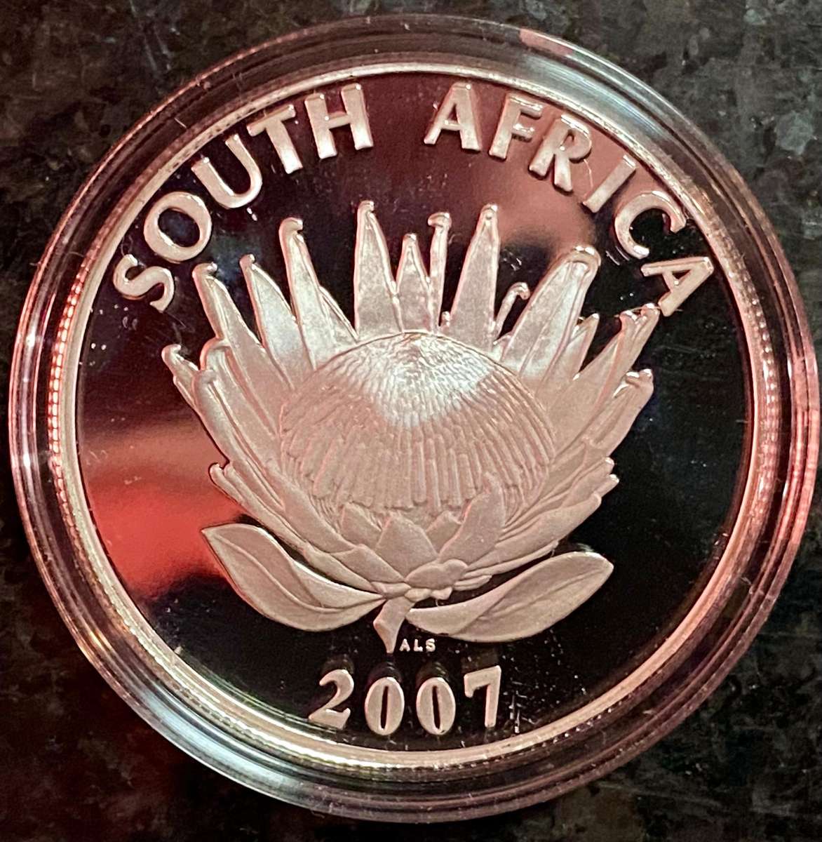 South Africa Proof silver R1 - 2007 Nelson Mandela in capsule