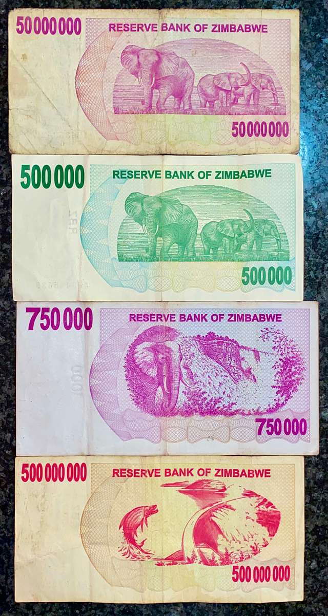 ZIMBABWE SET 500 MILLION DOLLARS TO 500 THOUSAND DOLLARS 2008 (1 BID TAKES ALL)