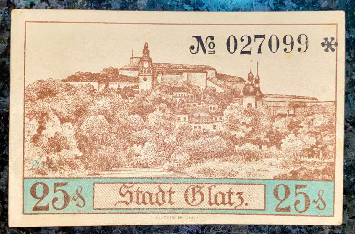 GERMANY REPLACEMENT/STAR NOTE 25 PFENNIG - BLATZ - 192 NOTGELD (EMERGENCY MONEY) - AMAZING ART