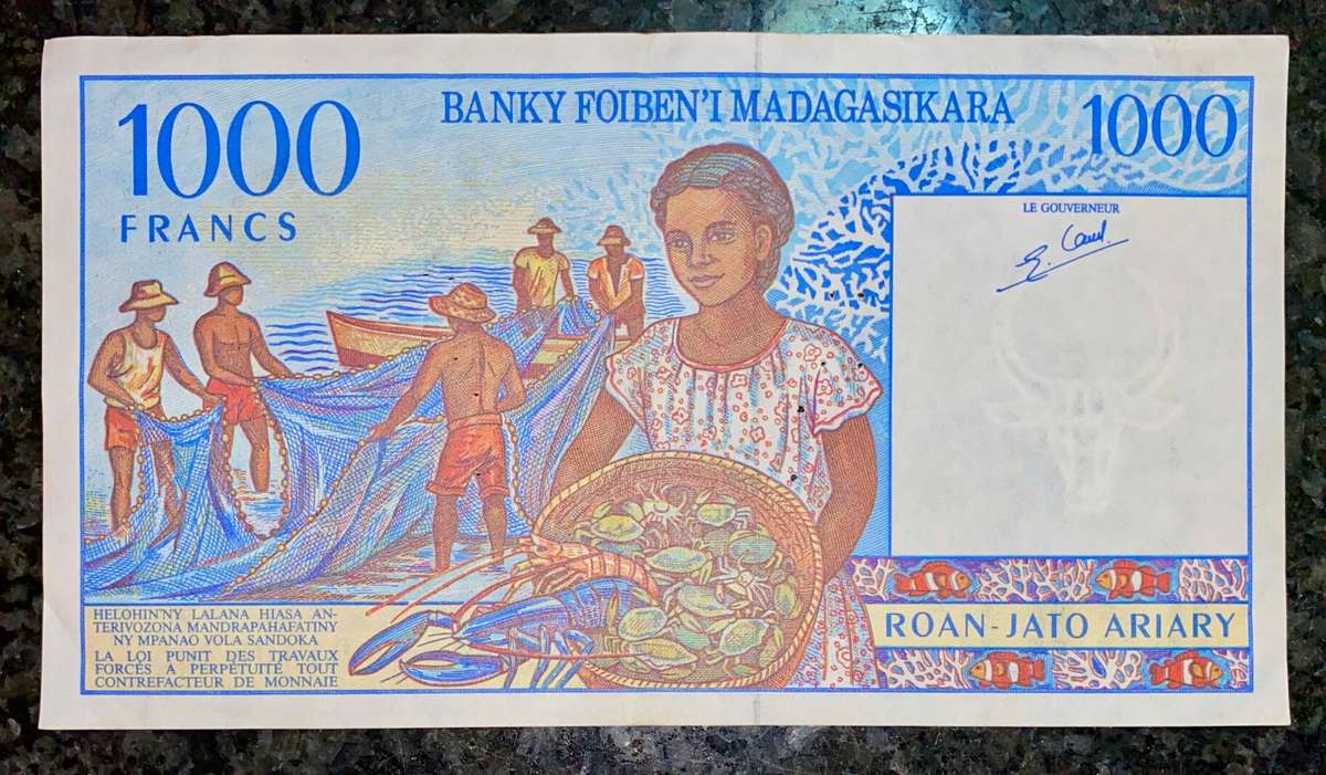 Madagascar 1000 francs 1996