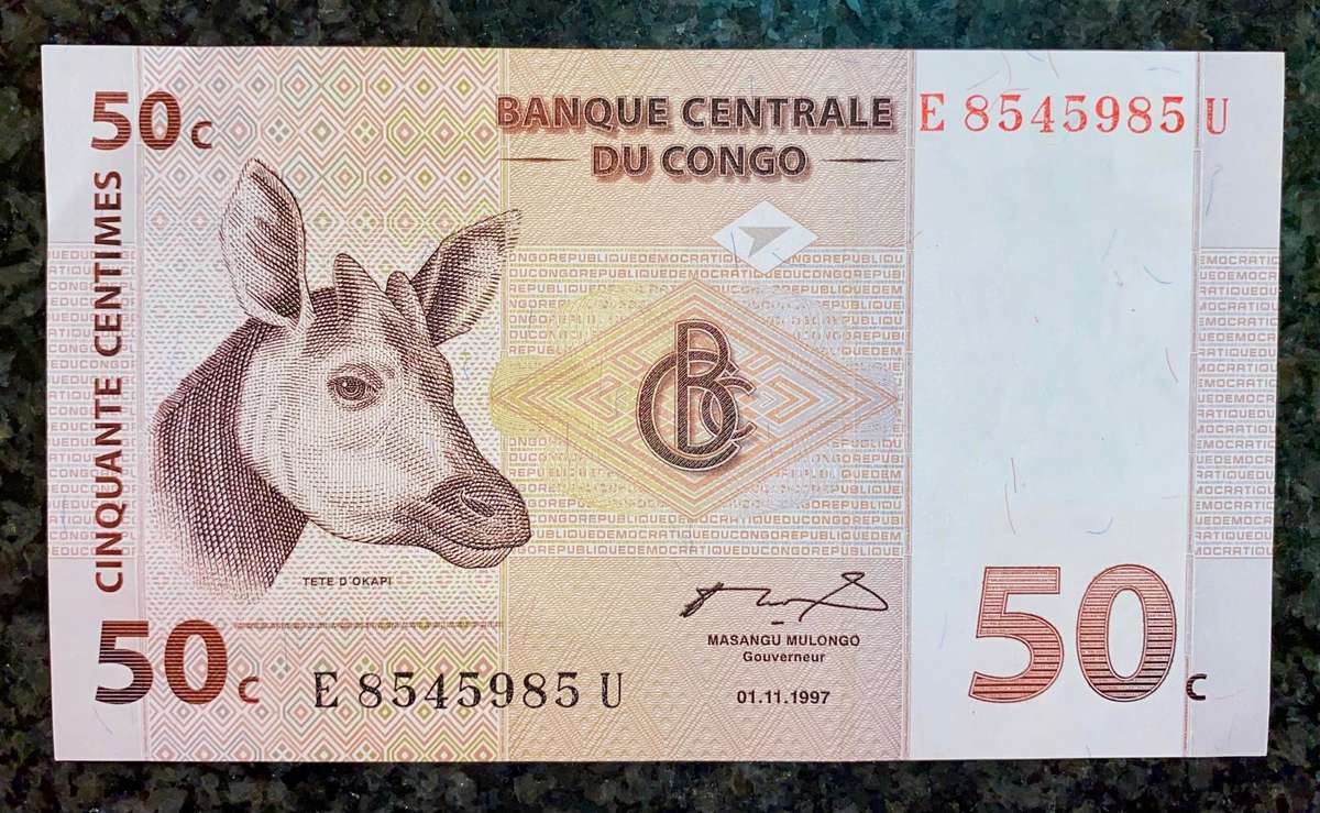Congo. 50 centimes 1997 unc