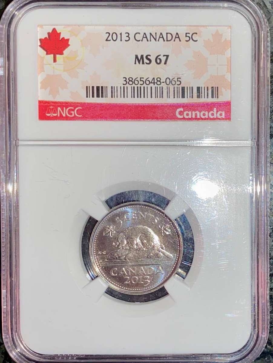 Canada Graded 5 cent 2013 MS67 NGC
