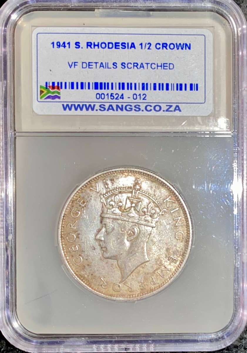 Southern Rhodesia 1941 Graded Sterling Silver 2 1/2 shillings SANGS