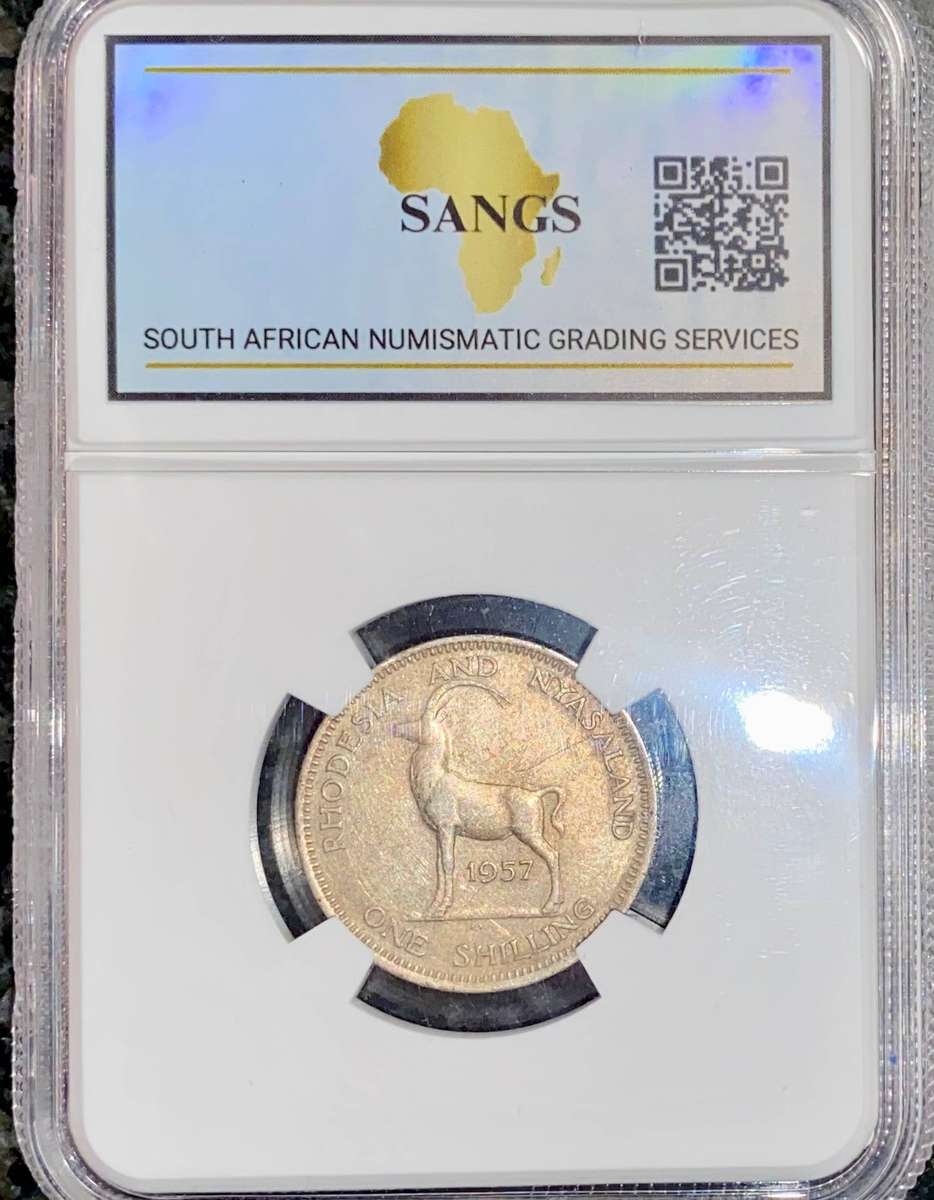 Rhodesia & Nyasaland Graded 1 shillings 1957 SANGS