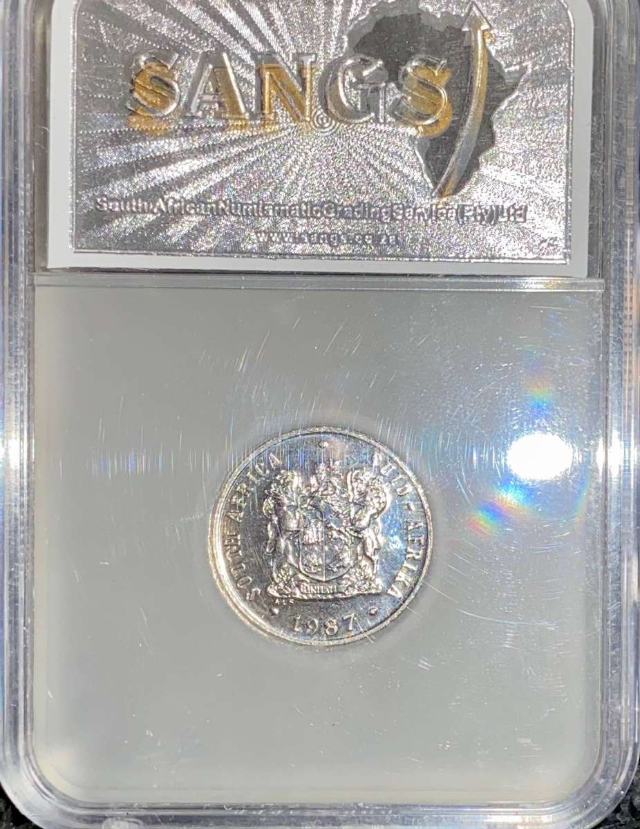 South Africa Graded 10 cent 1987 MS64 Choice Unc SANGS