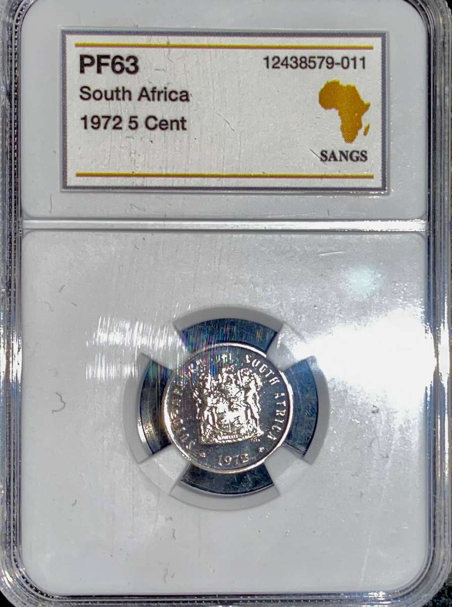 South Africa Graded Proof 5 cent 1972 PF63 SANGS
