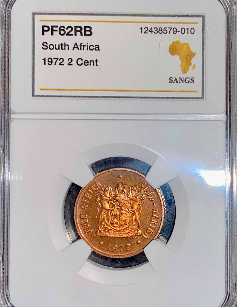 South Africa Graded Proof 2 cent 1972 PF62RB SANGS
