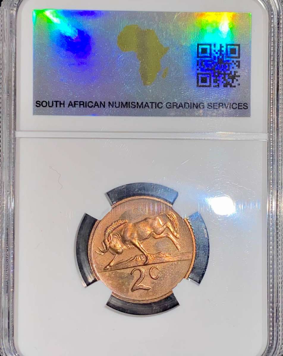South Africa Graded Proof 2 cent 1972 PF62RB SANGS