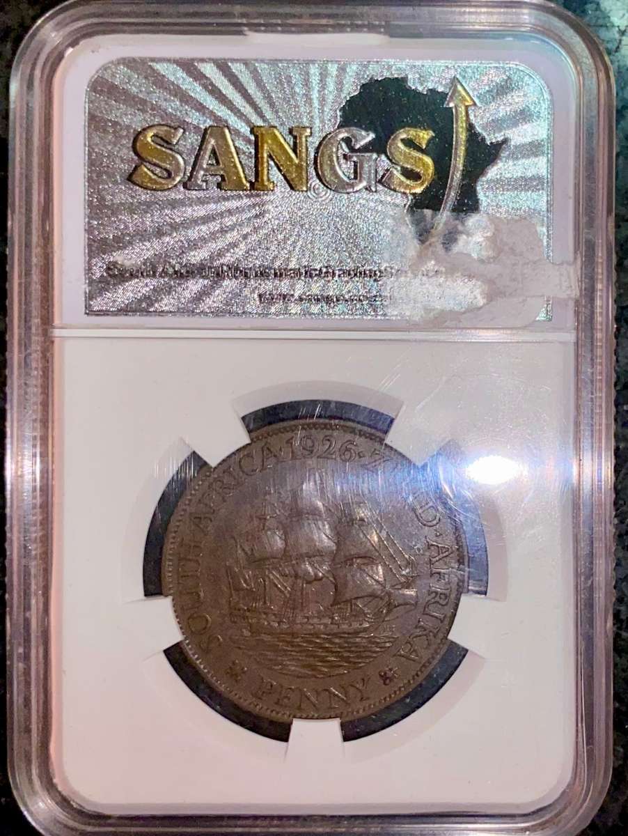 SA Union Graded 1 penny 1926 XF40 SANGS