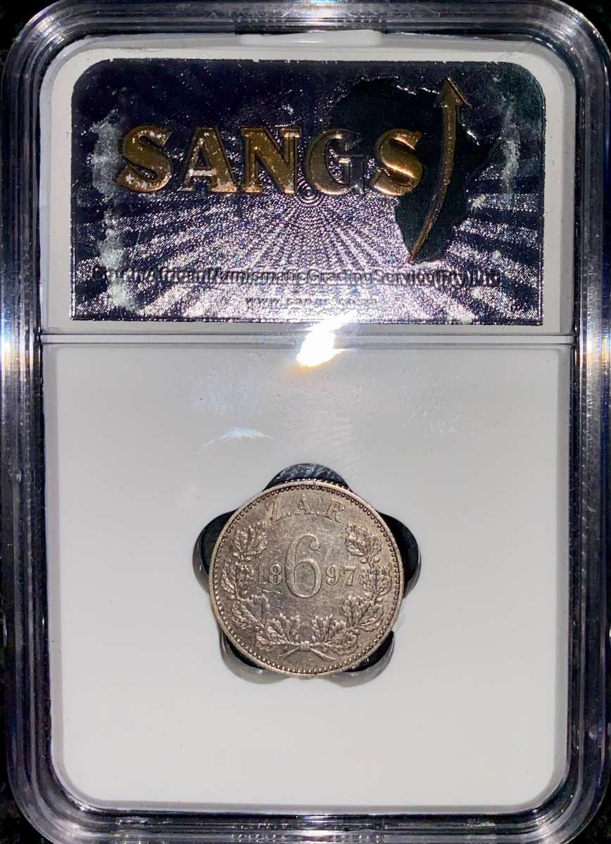 Z.A.R Graded 1897 - 6 pence XF50 SANGS