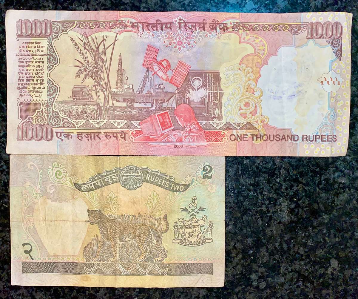 INDIA SET 1000 RUPEE 2006 & 2 RUPEE ND(1 BID TAKE ALL)